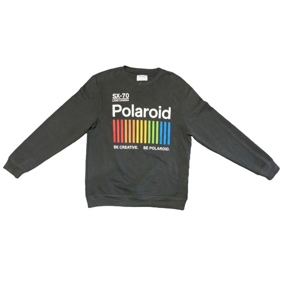 Polaroid SX-70 Sweatshirt Film Land Camera Old Navy Gray Sweater Mens Large - Picture 3 of 3